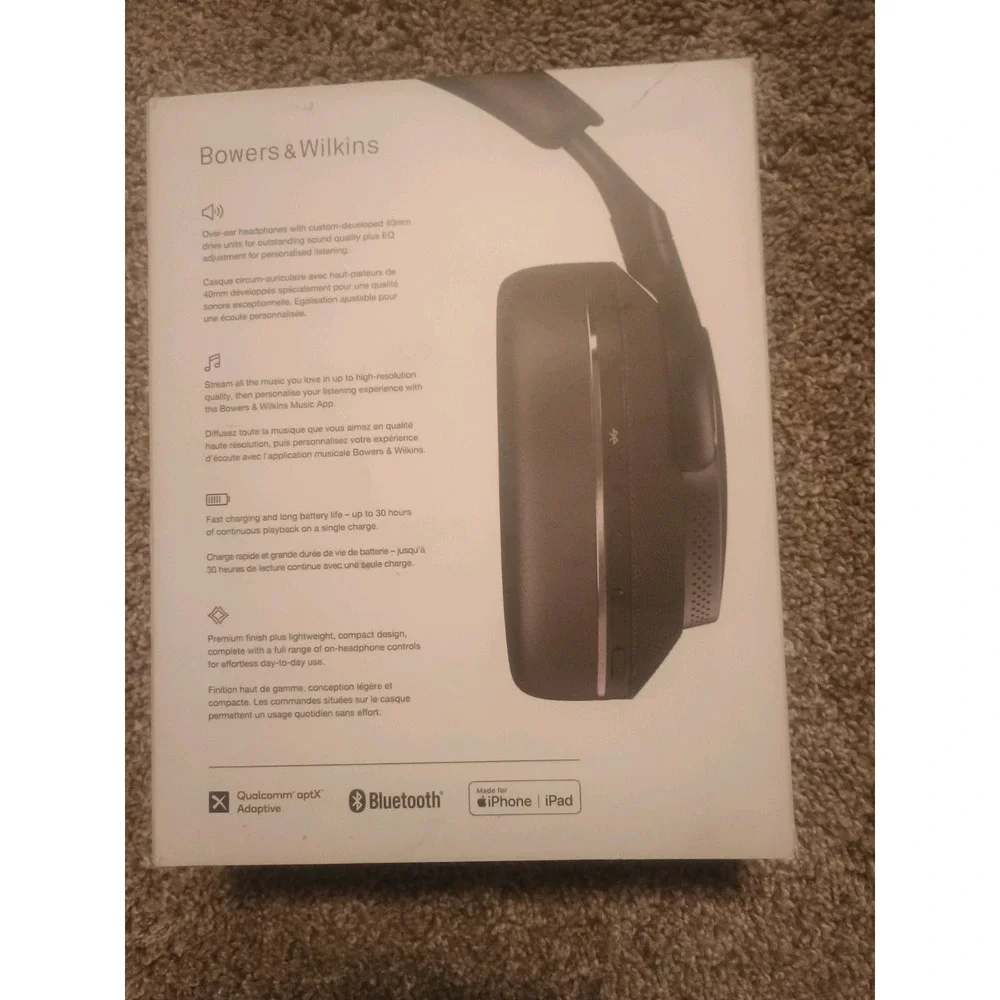 Bowers & Wilkins PX7 S2 Noise-Cancelling Wireless Headphones Black Recertified